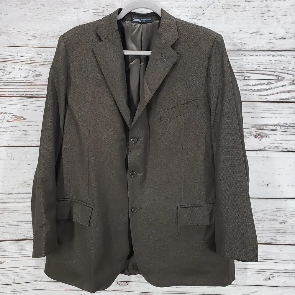 Polo Ralph Lauren Men's Brown Extra Fine Wool Sportscoat Blazer Size 46R
